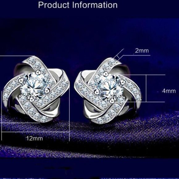 *NEW 925 Sterling Silver Diamond Infinity Earrings - Picture 8 of 10